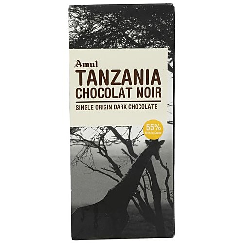 Amul Tanzania Chocolat Noir, Single Origin Dark Chocolate - 55% Dark, 125 g  