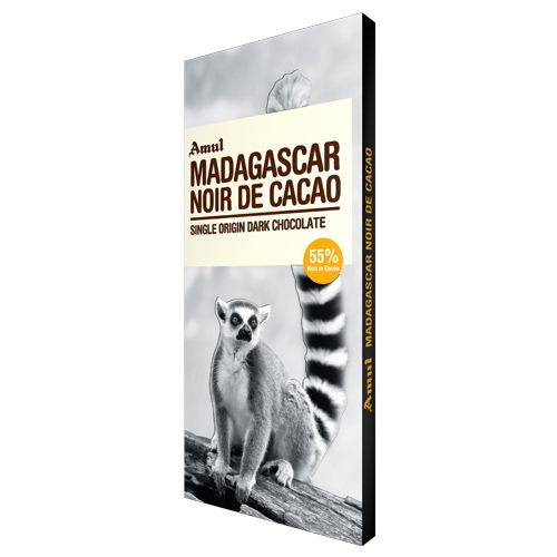 Amul Madacar Noir De Cacao, Single Origin Dark Chocolate - 55% Dark, 125 g  