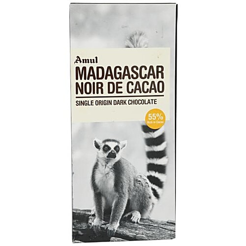 Amul Madagascar Noir De Cacao, Single Origin Dark Chocolate - 55% Dark, 125 g  