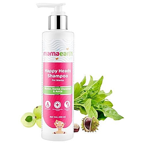 Mamaearth Hair Shampoo - Happy Heads, Biotin, Horse chestnut & Amla, 200 ml