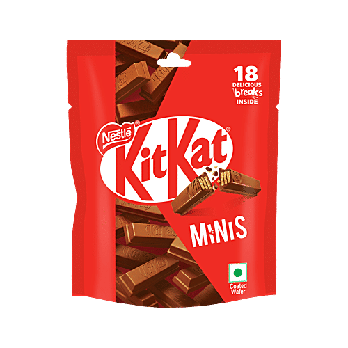 Nestle KitKat Minis Choco Coated Wafer Bars, 133.2 g (18 x 7.4 g) 