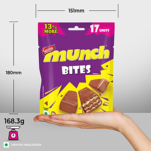 Nestle Munch Choco Coated Wafer Bites, 147.9 g (17 x 9.9 g) 