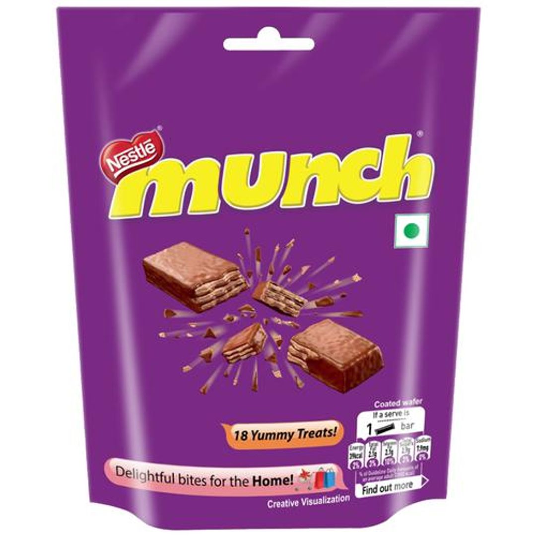 Nestle  Munch Chocolate Coated Wafer Bar - Crunchy, 8.9 g (18 pcs)