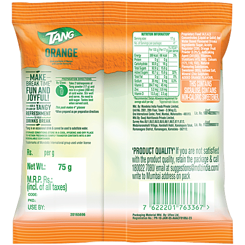 Tang Instant Drink Mix - Orange, 75 g  