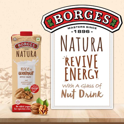 BORGES Natura Rice & Walnut Drink, Vegan, 1 L  