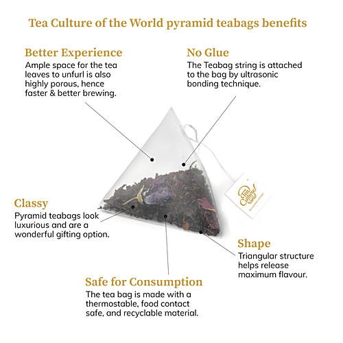 Tea Culture Of The World Green Tea - Refreshing Lemon Honey, 2 g (16 Bags x 2 g Each) Zero Fat