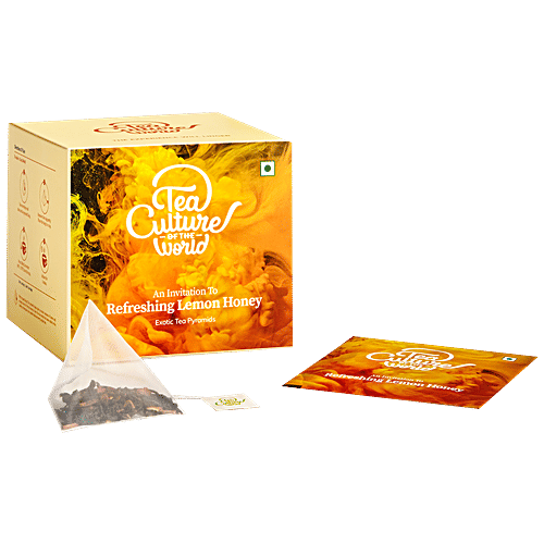 Tea Culture Of The World Green Tea - Refreshing Lemon Honey, 2 g (16 Bags x 2 g Each) Zero Fat