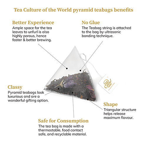 Tea Culture Of The World Black Tea - Classic Masala Chai, Refreshing, 2 g (16 Bags x 2 g Each) Zero Fat