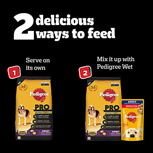 Pedigree PRO Adult (9 Months Onwards) Small Breed Dry Dog Food 1.2 kg, Vet Trusted Brand, 1.2 kg  Expert Nutrition
