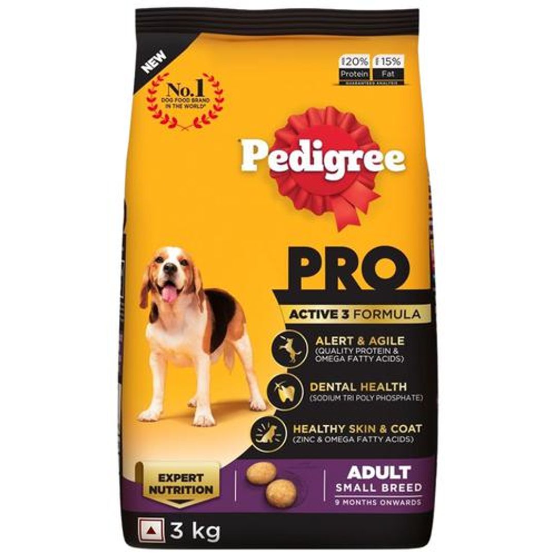 Pedigree Pro - Expert Nutrition For Adult Small Breed Dogs, 9 Months Onward, 3 kg 