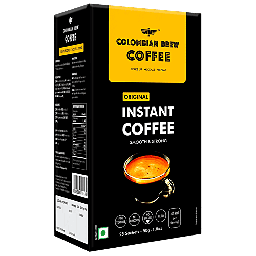 Colombian Brew Coffee Original Instant Coffee Powder - Smooth & Strong, 50 g