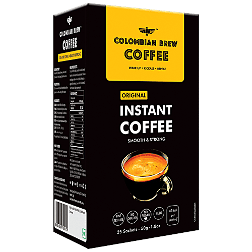 Colombian Brew Coffee Original Instant Coffee Powder - Smooth & Strong, 50 g