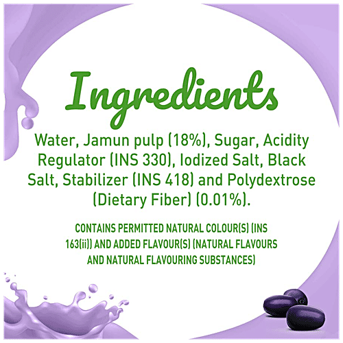 B Natural Masala Jamun Juice - Rich In Fibre, Vitamin C & E, Indian Fruit & 0% Concentrate, 1 L  Zero Fat