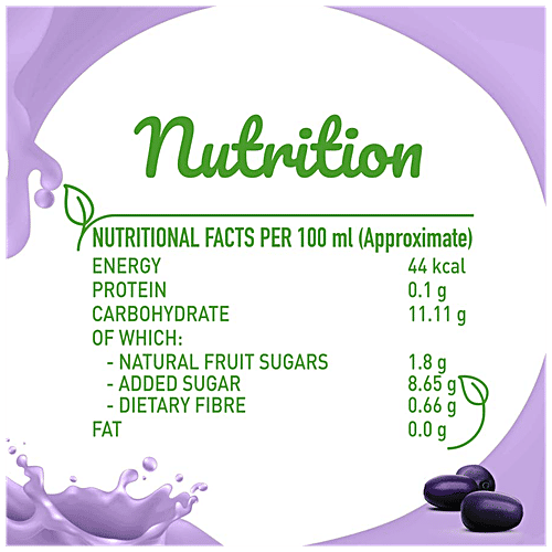 B Natural Masala Jamun Juice - Rich In Fibre, Vitamin C & E, Indian Fruit & 0% Concentrate, 1 L  Zero Fat