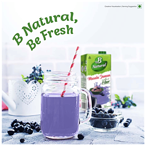 B Natural Masala Jamun Juice - Rich In Fibre, Vitamin C & E, Indian Fruit & 0% Concentrate, 1 L  Zero Fat