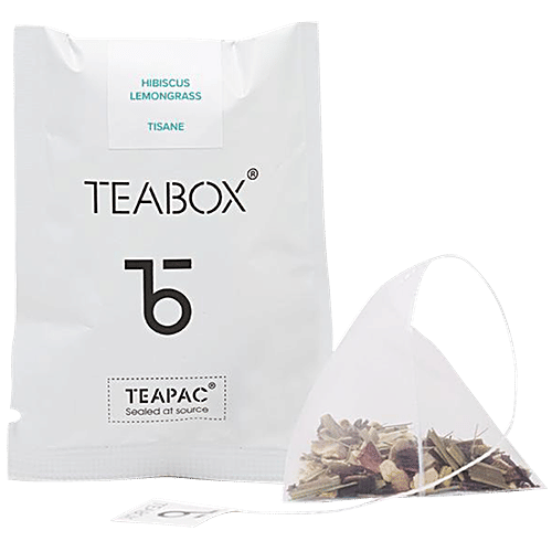 Teabox Herbal Tea - Hibiscus Lemongrass, All-Natural Blend, 16 bags  