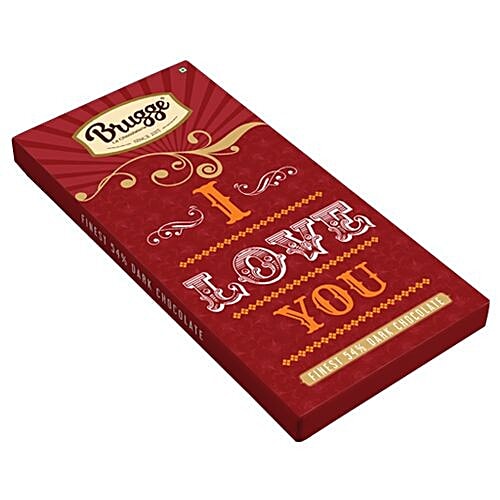 Brugge La Chocolaterie I Love You - Finest, 54% Dark Chocolate, 80 g  