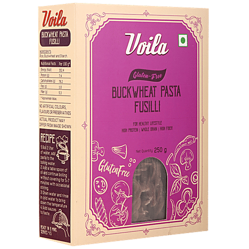 VOILA Buckwheat Pasta - Fusilli, 250 g  Gluten Free, High Protein
