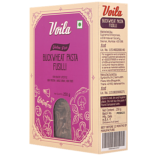 VOILA Buckwheat Pasta - Fusilli, 250 g  Gluten Free, High Protein