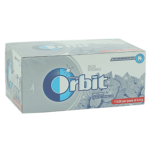 Orbit Orbit Chewing Gum - Sweetmint, Sugarfree, 140.8 g (32 pcs x 4.4 gm Each) Zero Trans Fat