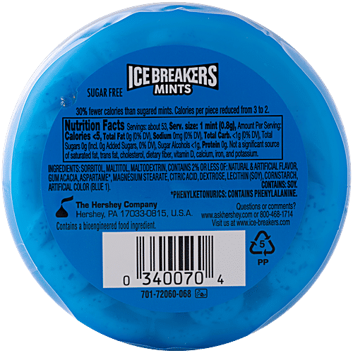 Ice Breakers Sugar Free Coolmints With Cooling Crystals, 42 g  Natural & Artificial Flavour