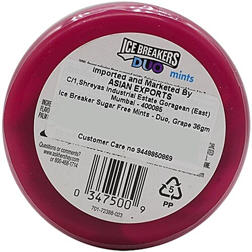 Buy Ice Breakers Sugar Free Mints Duo, Fruit + Cool, Grape Online at