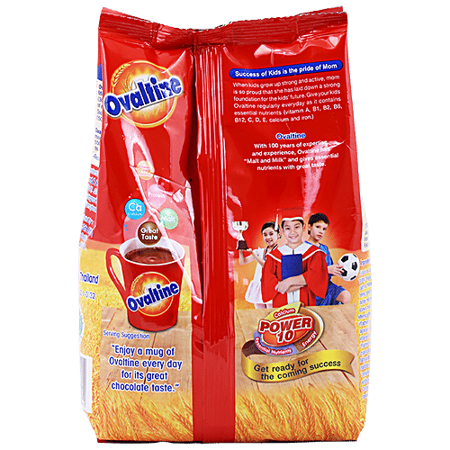 Ovaltine Malt Drink - Rich In Calcium & Essential Nutrition, Chocolate Flavour, 340 g Pouch 