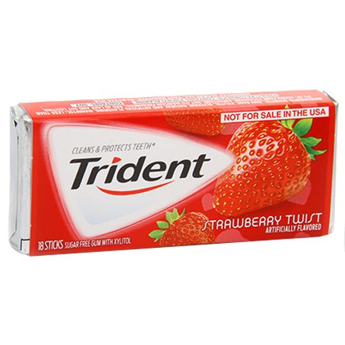 Trident Gum - Sugar Free, Strawberry Twist, 14 pcs  