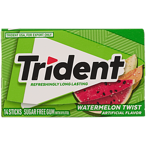 Trident Imported Gum - Sugar Free, Watermelon Twist, 14 pcs  Sugar Free