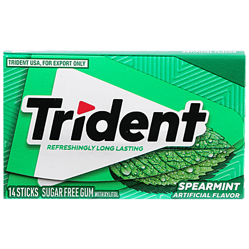 Buy Trident Gum Sugar Free Spearment Flavoured 18 Pcs Online At Best