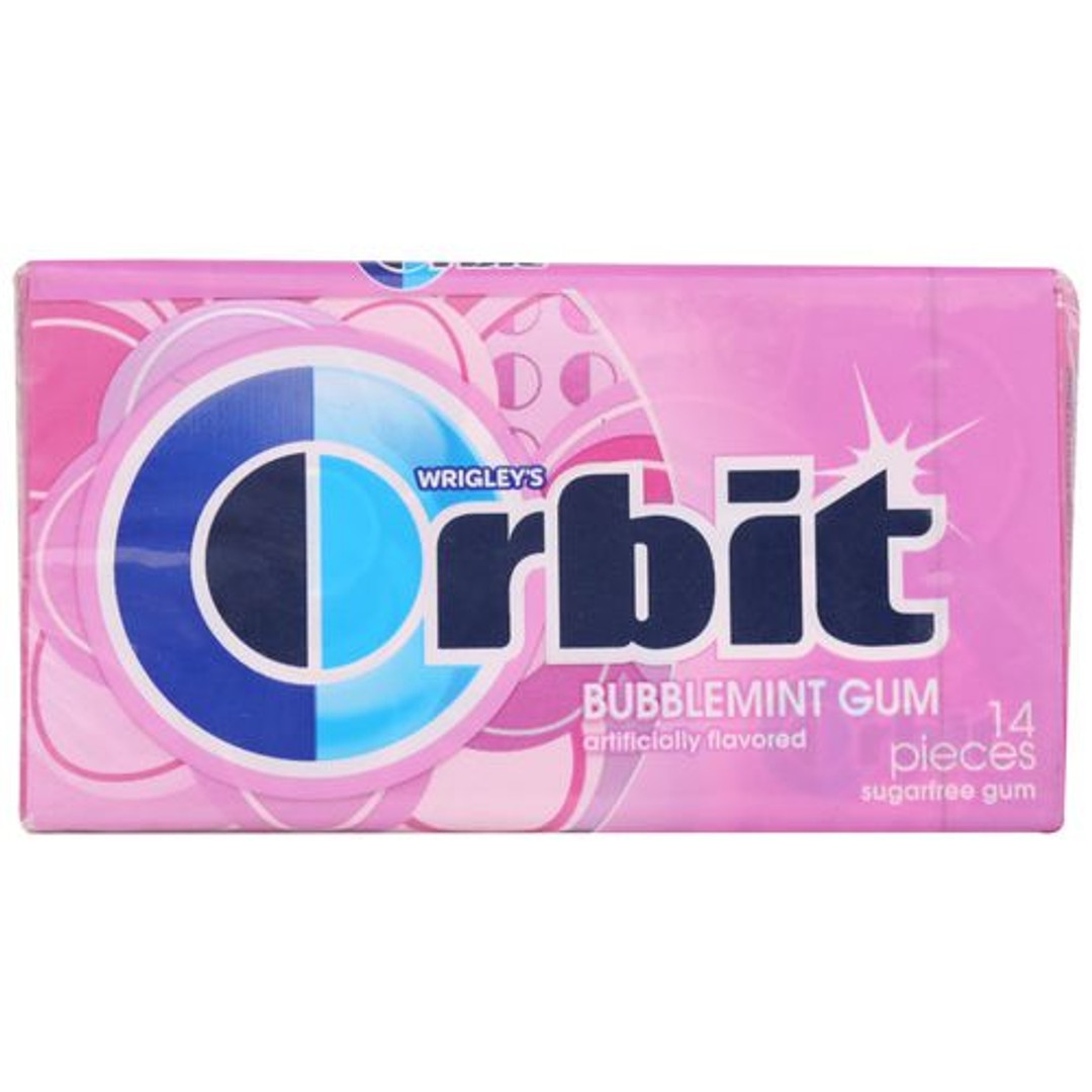 Buy Wrigleys Gum Orbit, Sugar Free, Bubble Mint Flavoured 14 pcs