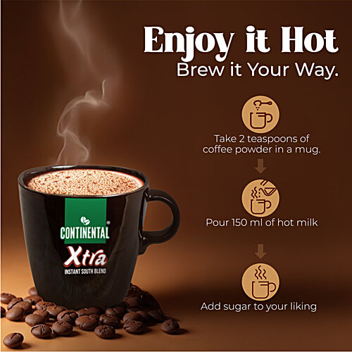 Continental Xtra South Blend Instant Coffee Powder, 50 g Jar 70% Coffee & 30% Chicory