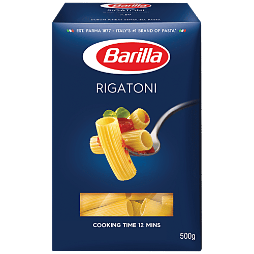 Barilla Durum Wheat Pasta - Rigatoni, 500 g Carton No Maida, Source of Energy