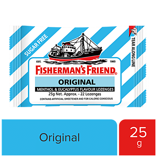 Fisherman's Friend Sugar Free Lozenges - Original, 25 g (Approx. 22 Lozenges) Calorie Conscious