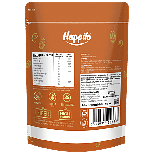 Happilo Natural Premium Californian Inshell Walnut, 1 kg Zero Cholesterol