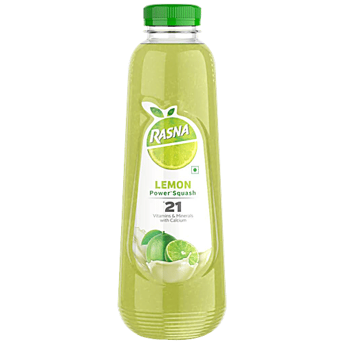 Rasna Fruit Plus 21 - Lemon Power Squash, 750 ml Vitamins & Minerals with Calcium