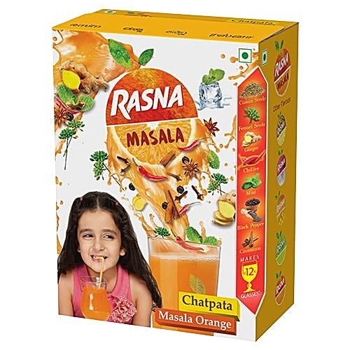 Rasna Drink Mix - Masala Orange, Chatpata, 28 g 12 glass 