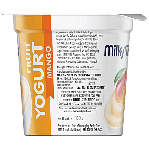 Milky Mist Fruit Yoghurt - Mango, 100 g