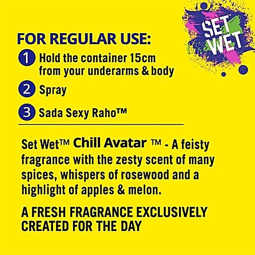 Set Wet Cool, Charm & Chill Avatar Deodorant Spray Perfume, 150 ml Pack of 3 
