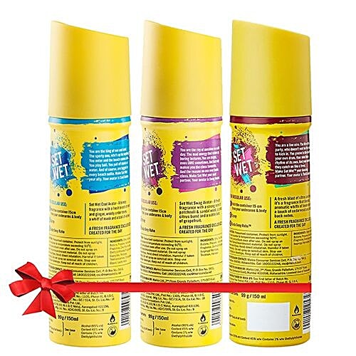 Set Wet Cool, Swag & Thrill Avatar Deodorant Spray Perfume, 150 ml  