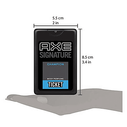 Axe Signature - Ticket Champion, Long Lasting, No Gas, Pocket Deodorant, Body Spray, Perfume, For Men, 17 ml  Long Lasting, 3X More Perfume