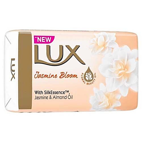 Lux Jasmine Bloom Soap Bar, With Silk Essences & Jasmine Almond Oil, 50 g  With Silk Essences & Jasmine Almond Oil