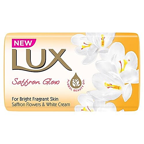 Lux Saffron Flower & White Cream Soap Bar, For Bright & Fragrant Skin, 450 g Pack of 3 For Bright & Fragrant Skin