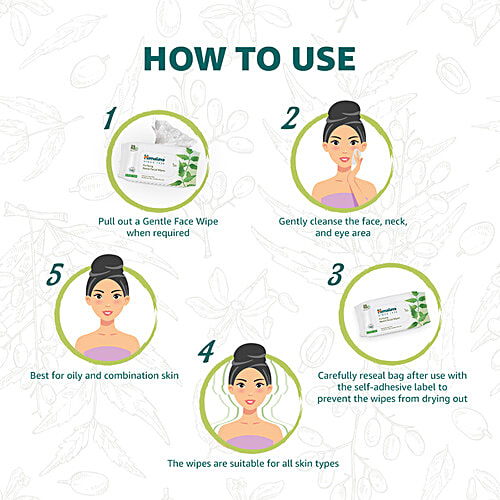 Himalaya Purifying Facial Wipes - Neem, Extra Soft, No Alcohol, 25 Pulls  No Alcohol