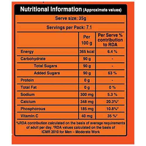 Dabur Glucoplus-C Instant Glucose - Juicy Orange Flavour, 250 g Energy Booster