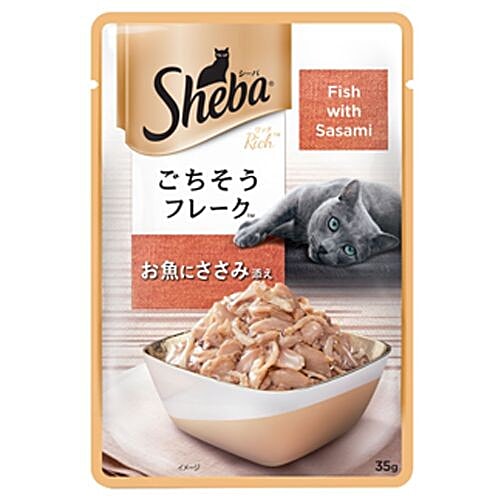 SHEBA Premium Cat Food - Fish With Sasami, For Adult Cats, 35 g Pouch 