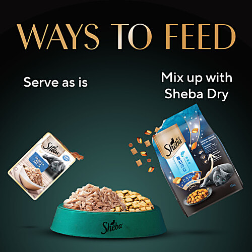 Sheba Rich Premium Adult (1+ Years) Wet Cat Food, Maguro & Bream Flavour, 35g, High-Moisture Wet Cat Food, 35 g  Tasty Flakes, No Artificial Colours or Preservatives