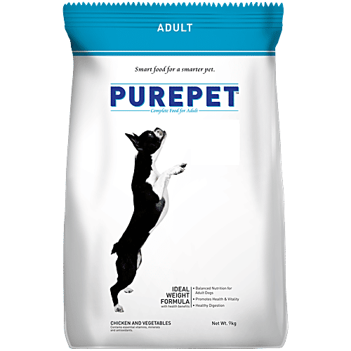 Purepet Chicken & Vegetable Adult Dog Dry Food, 9 kg Ideal Weight Formula
