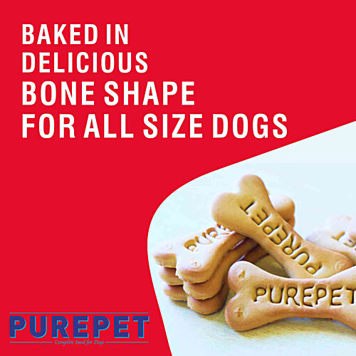 Purepet 100% Vegetarian Biscuits For Dogs, Treats, 800 g Jar Complete & Balanced Nutrition, No Added Colors or Flavors, Dog Treats