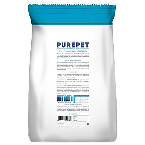 Purepet Dog Food - Chicken & Veg, Puppy, 10 kg  